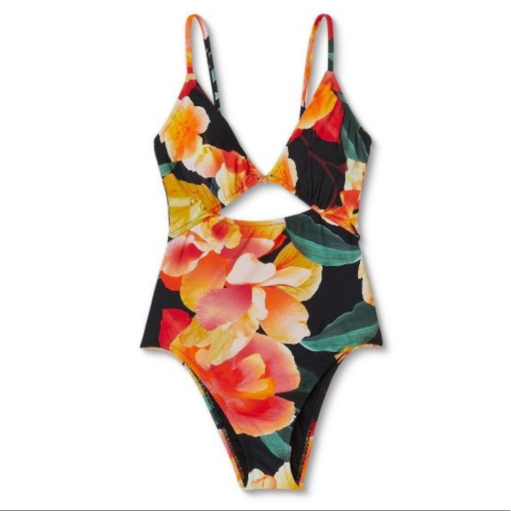 Shade & Shore Floral One-Piece Swimsuit Size Medium NWT - Picture 5 of 10